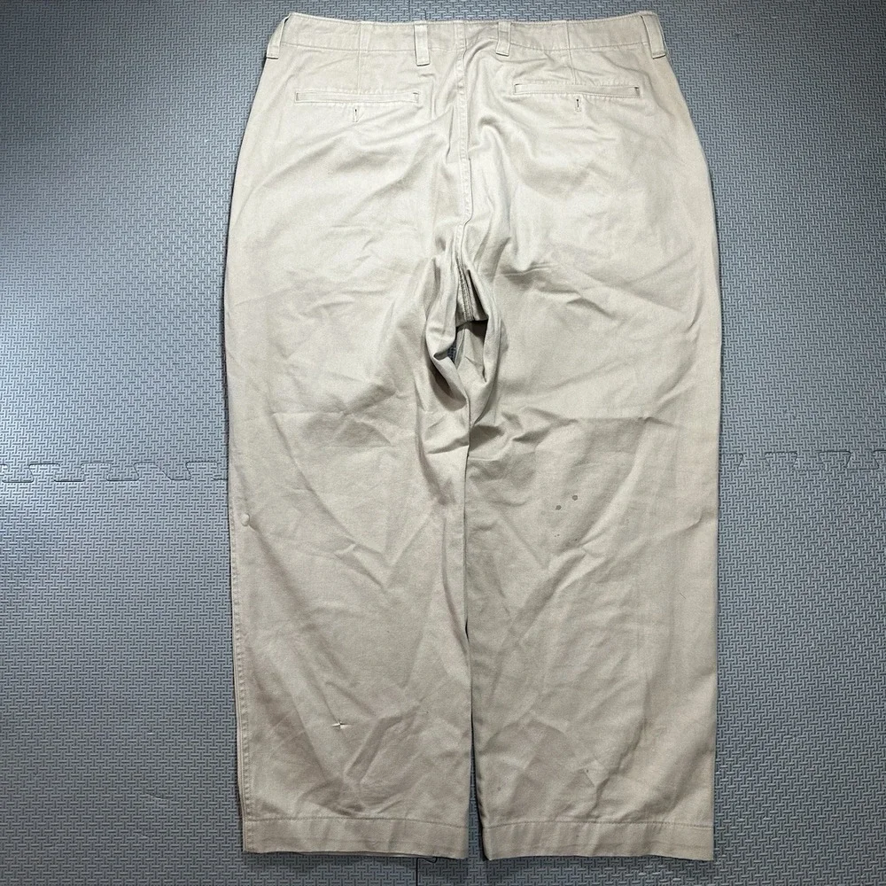 Todd Snyder Pant Mens 36x27* Beige Cotton Chino Straight Leg Baggy Loose Fit